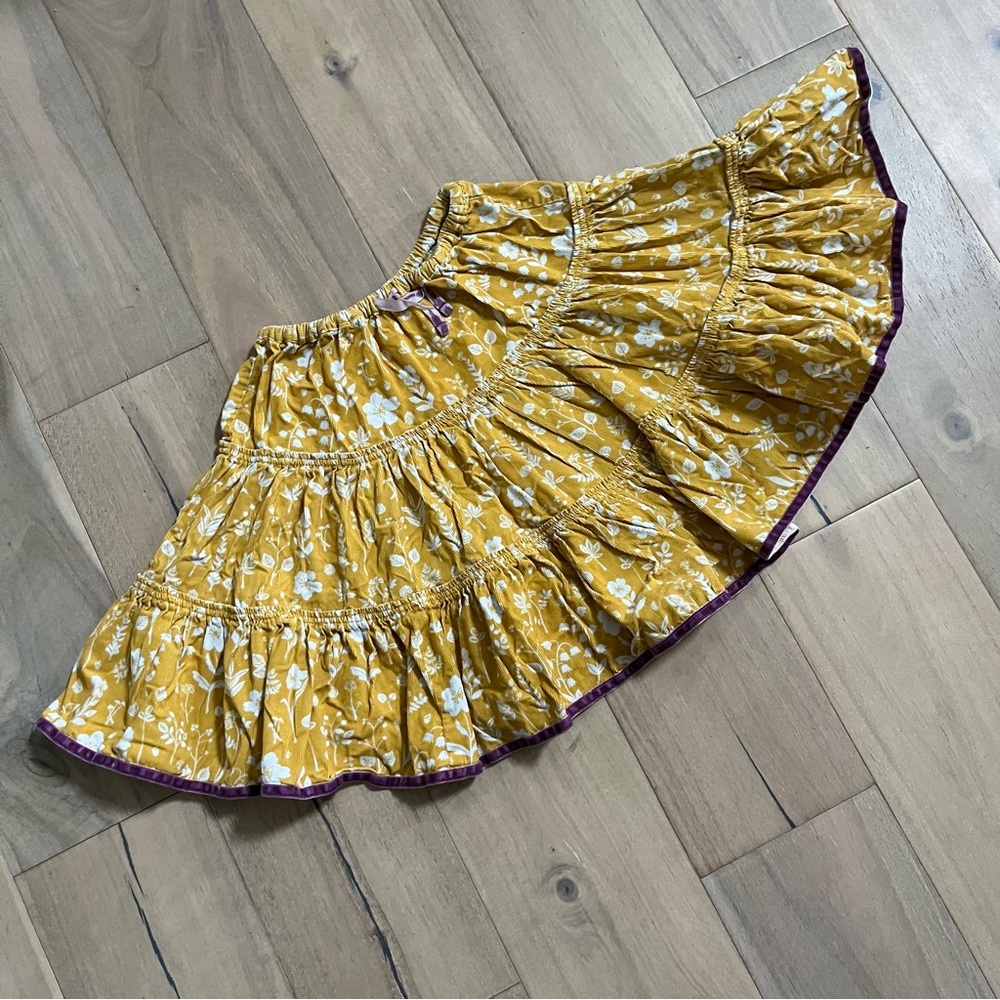 Mini Boden Yellow Floral Skirt
